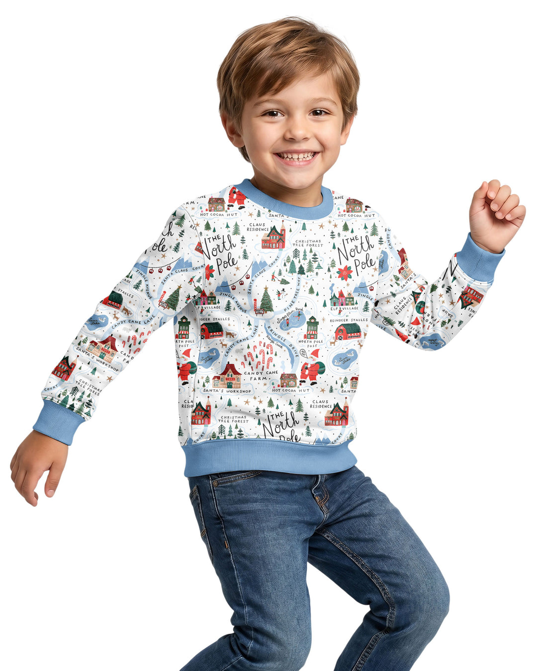 The North Pole Map Bamboo Crewneck Sweatshirt