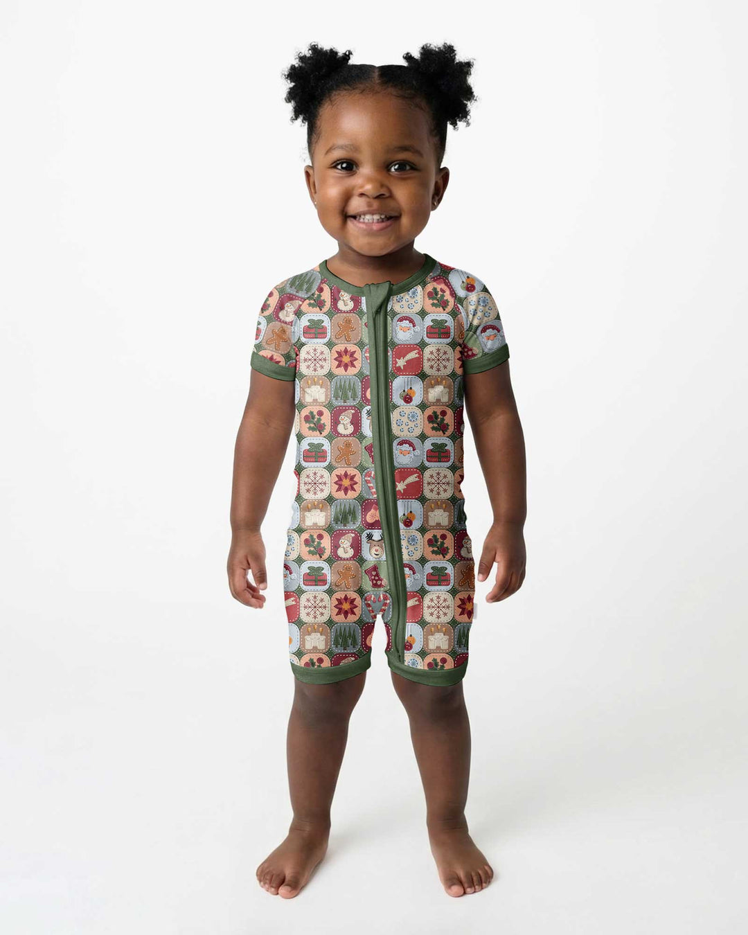 Christmas Felt Patchwork Bamboo Shorty Zippy