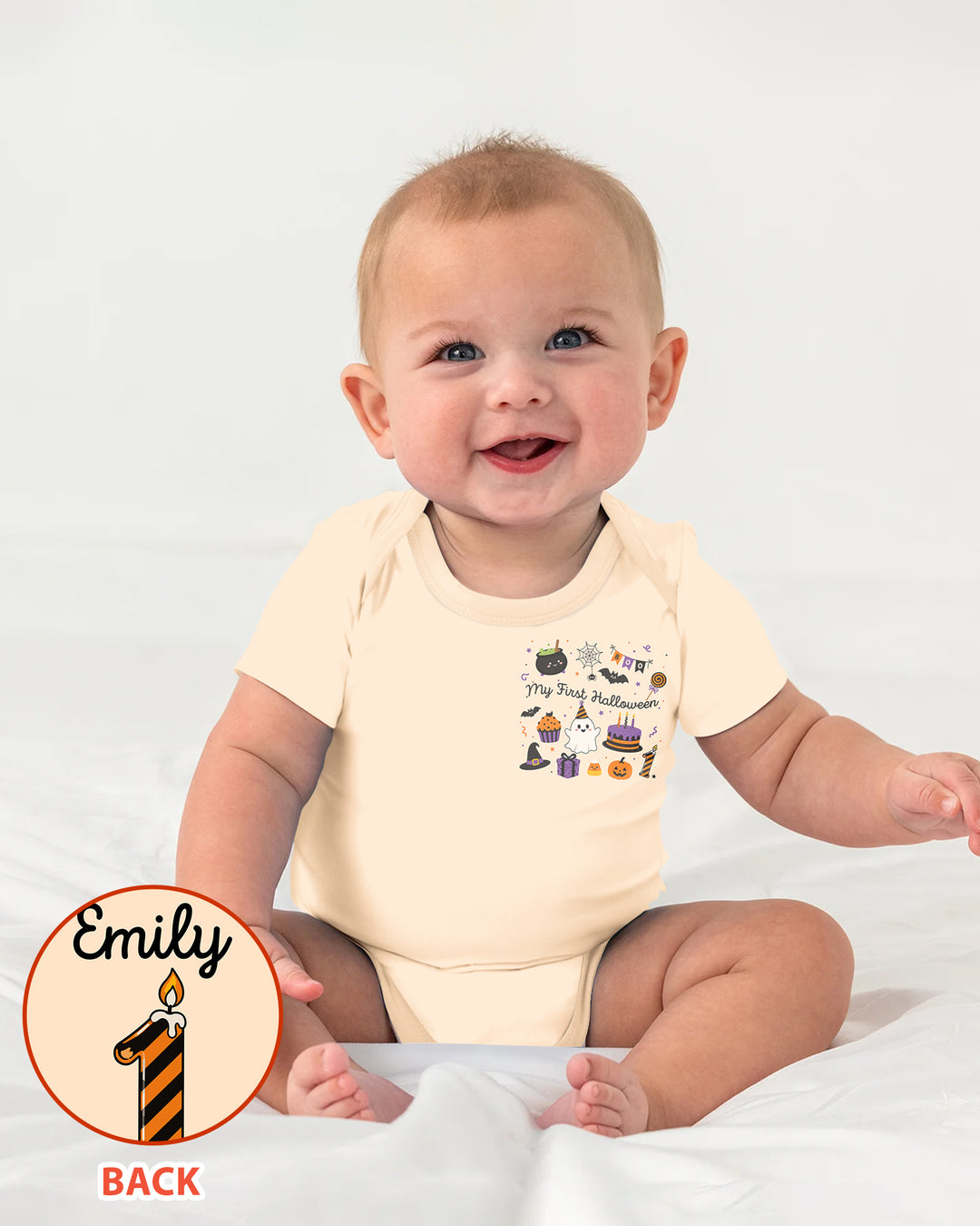 Personalized My First Halloween Pumpkin Bamboo Bodysuit