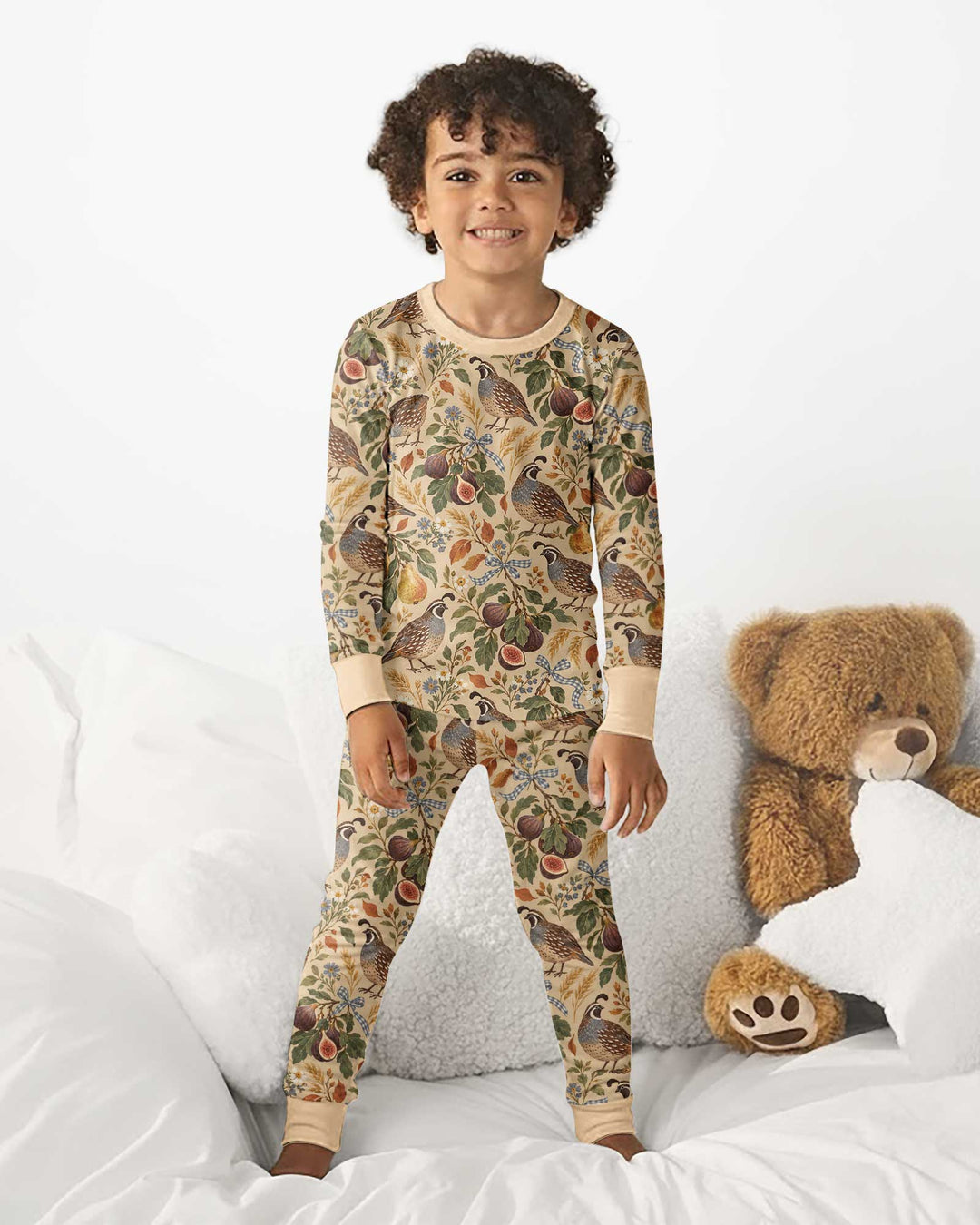 Quail & Pears Bamboo Two Piece Long Sleeve Pajama Set