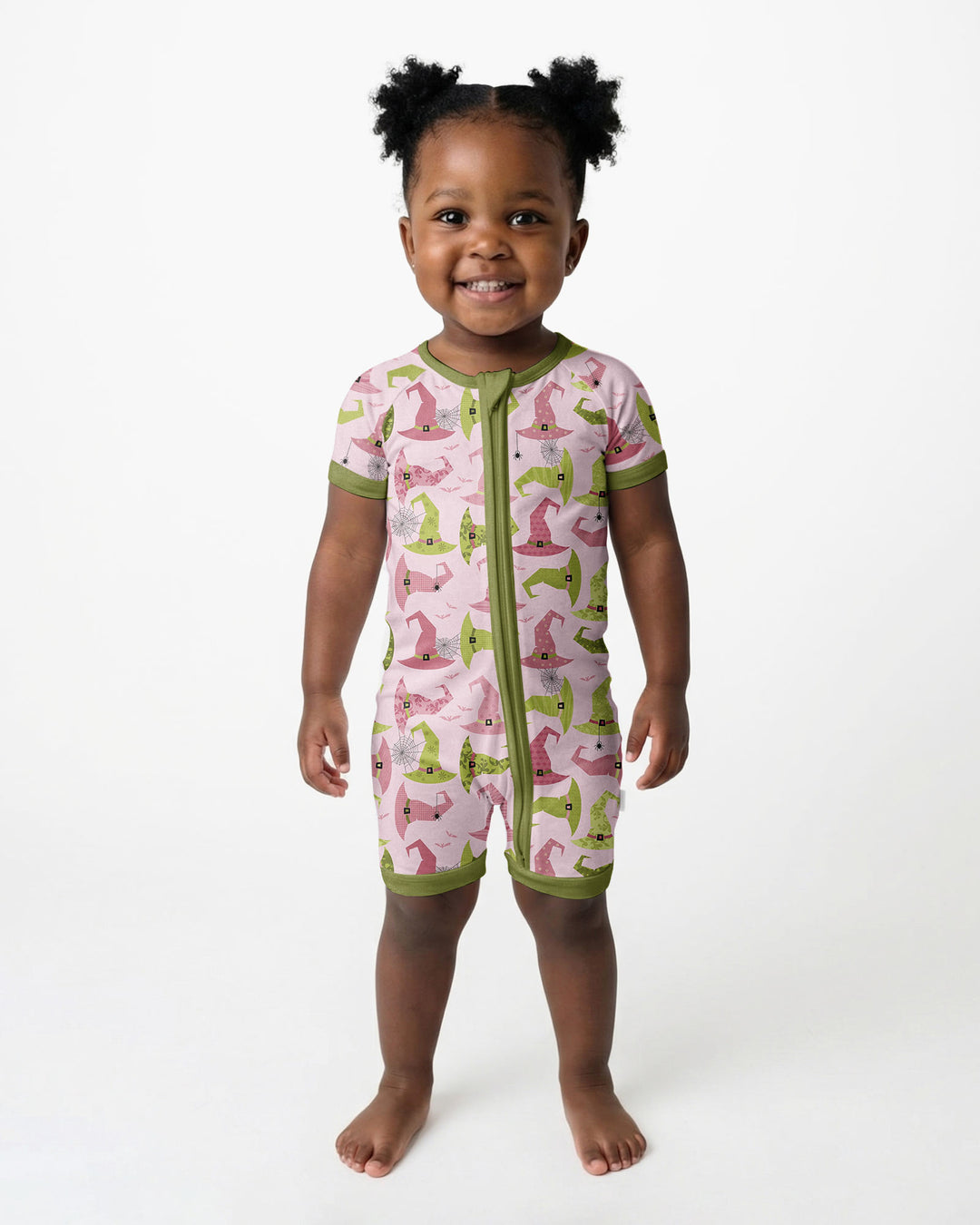 Pink Witch Hat Halloween Bamboo Shorty Zippy