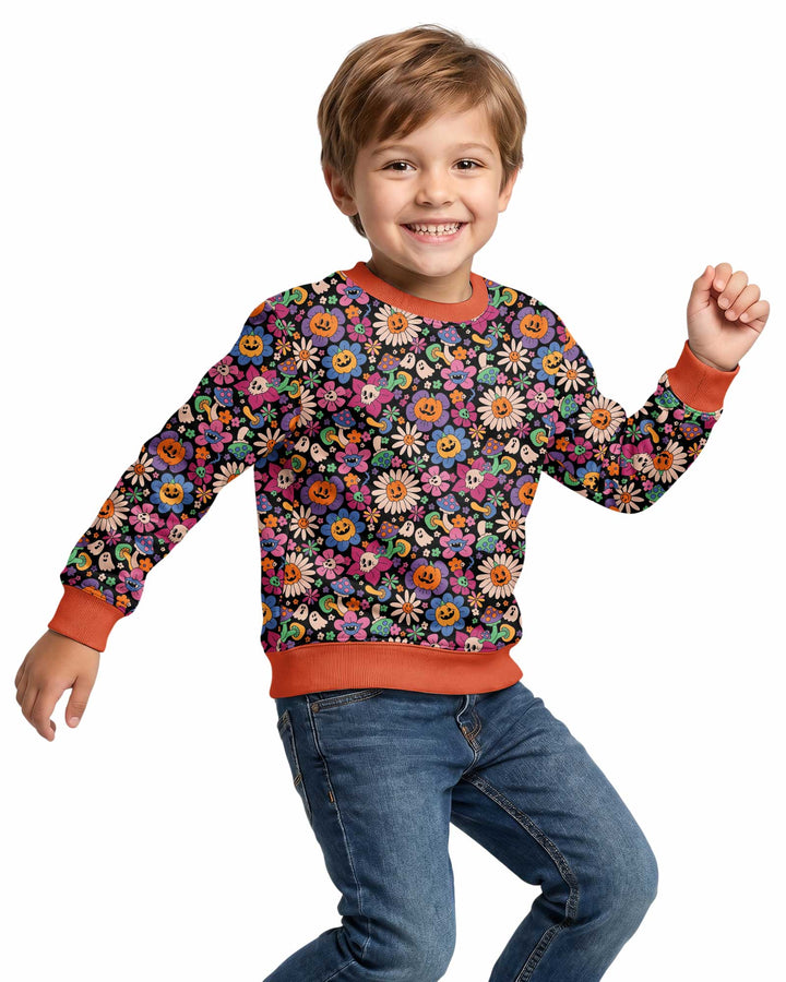 Halloween Flowers Bamboo Crewneck Sweatshirt