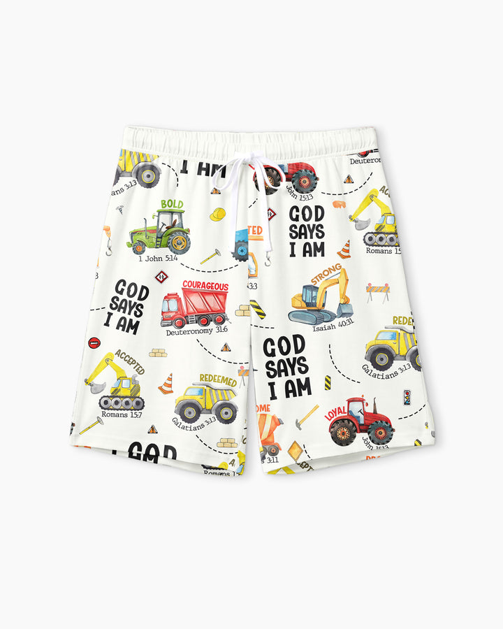 God Says I Am Men Short Sleeve Short Pajama Set