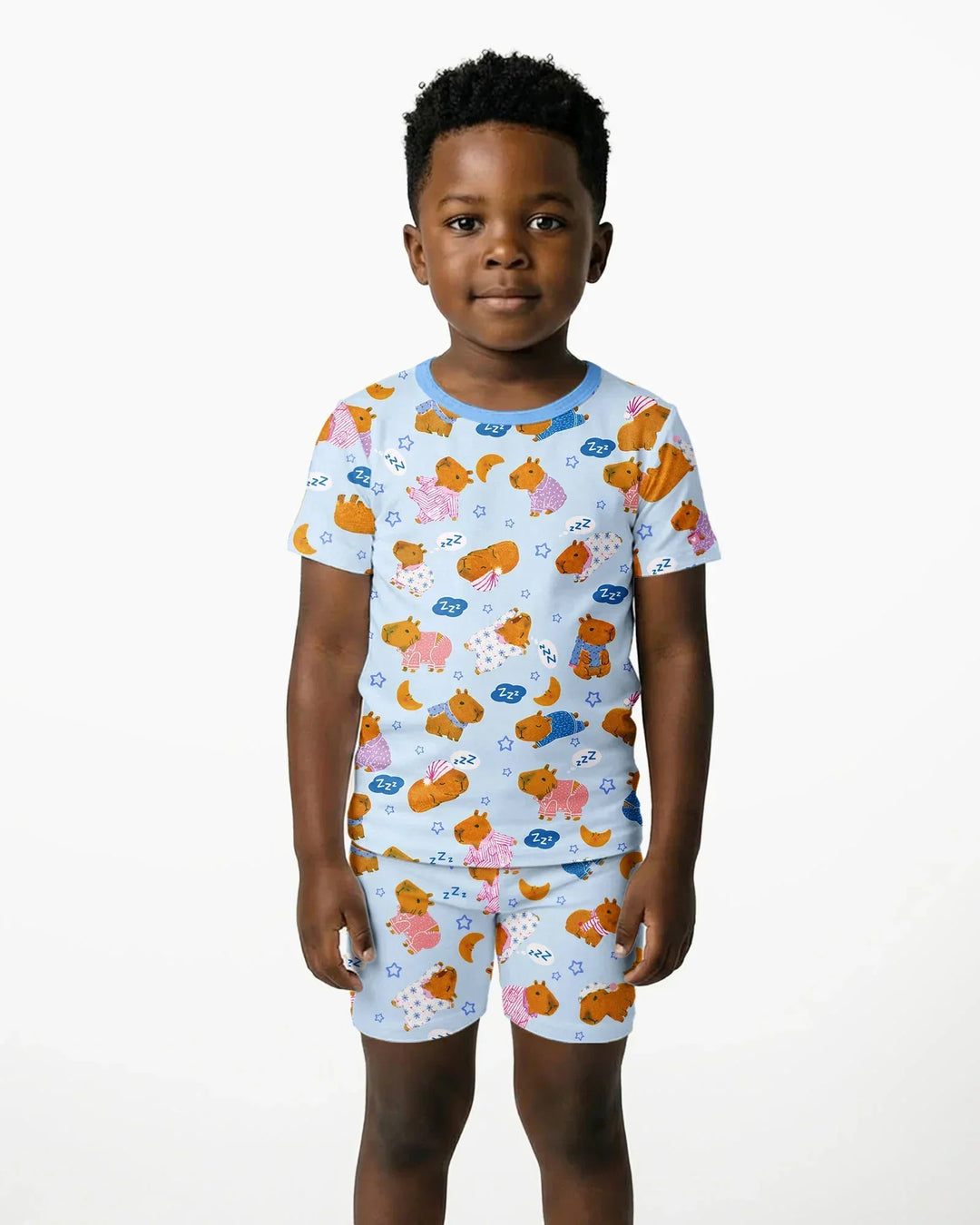 Capyjama Family Matching Bamboo Two Piece Short Sleeve Shorts Pajama Set