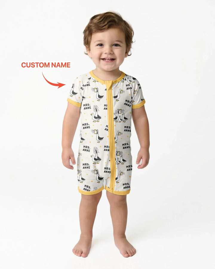 Custom Funny Seagulls Teacher Bamboo Shorty Zippy