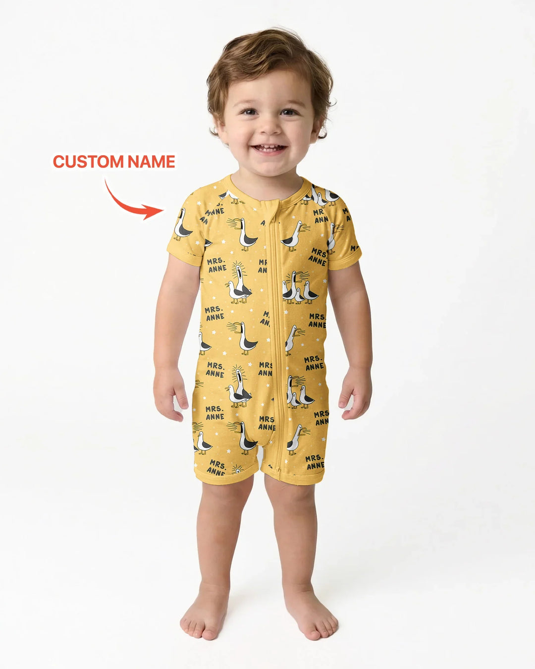 Custom Funny Seagulls Teacher Bamboo Shorty Zippy