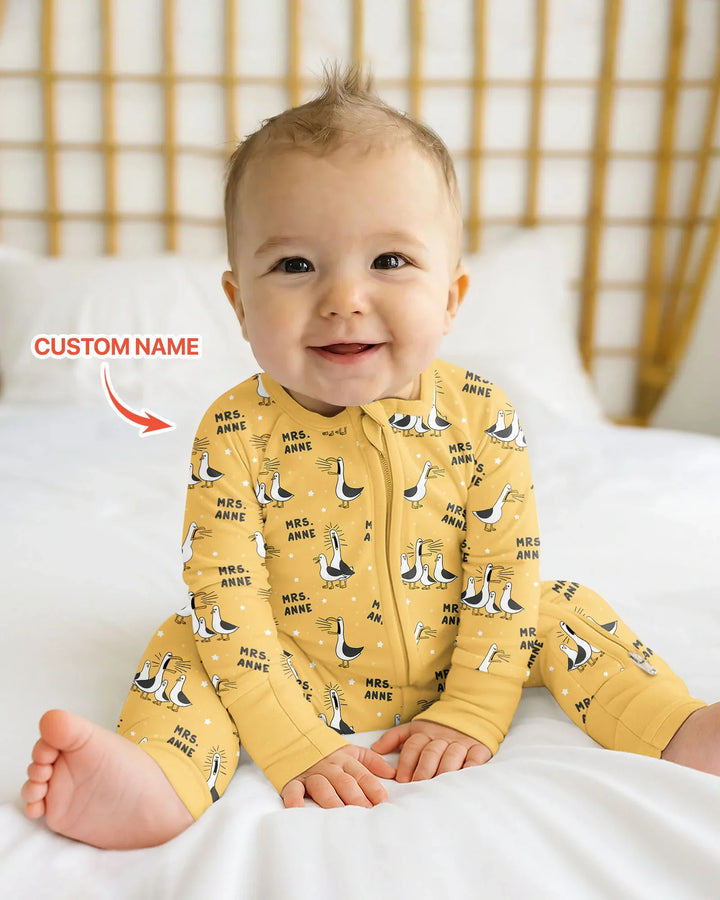Custom Funny Seagulls Teacher Bamboo Convertible Zippy