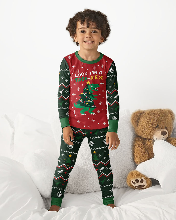 Look I'm Tree-Rex Ugly Christmas Bamboo Two Piece Long Sleeve Pajama Set