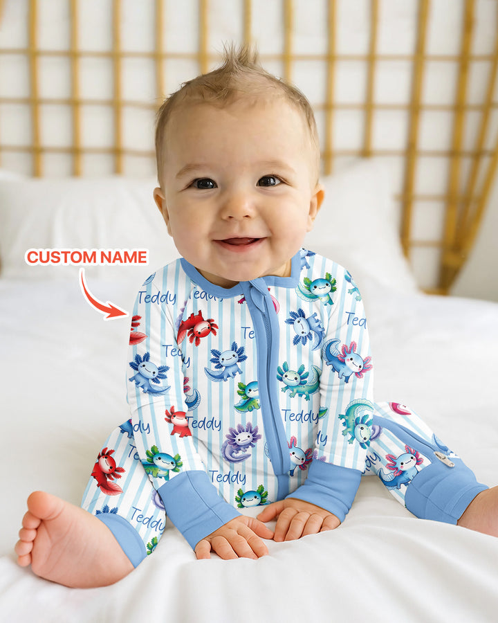 Cute Axololt Custom Name Bamboo Convertible Zippy
