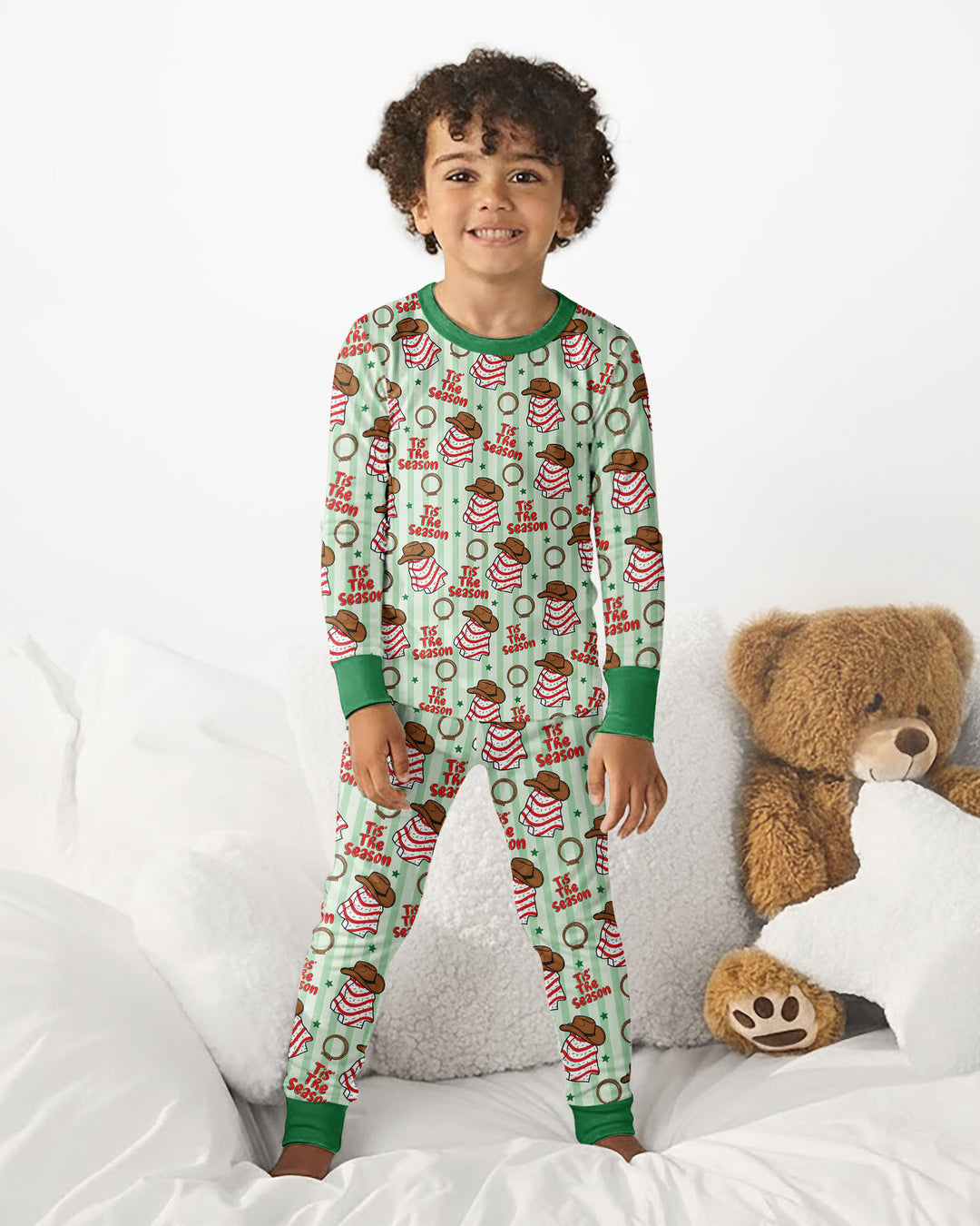 Western Christmas Tis the Season Bamboo Two Piece Long Sleeve Pajama Set