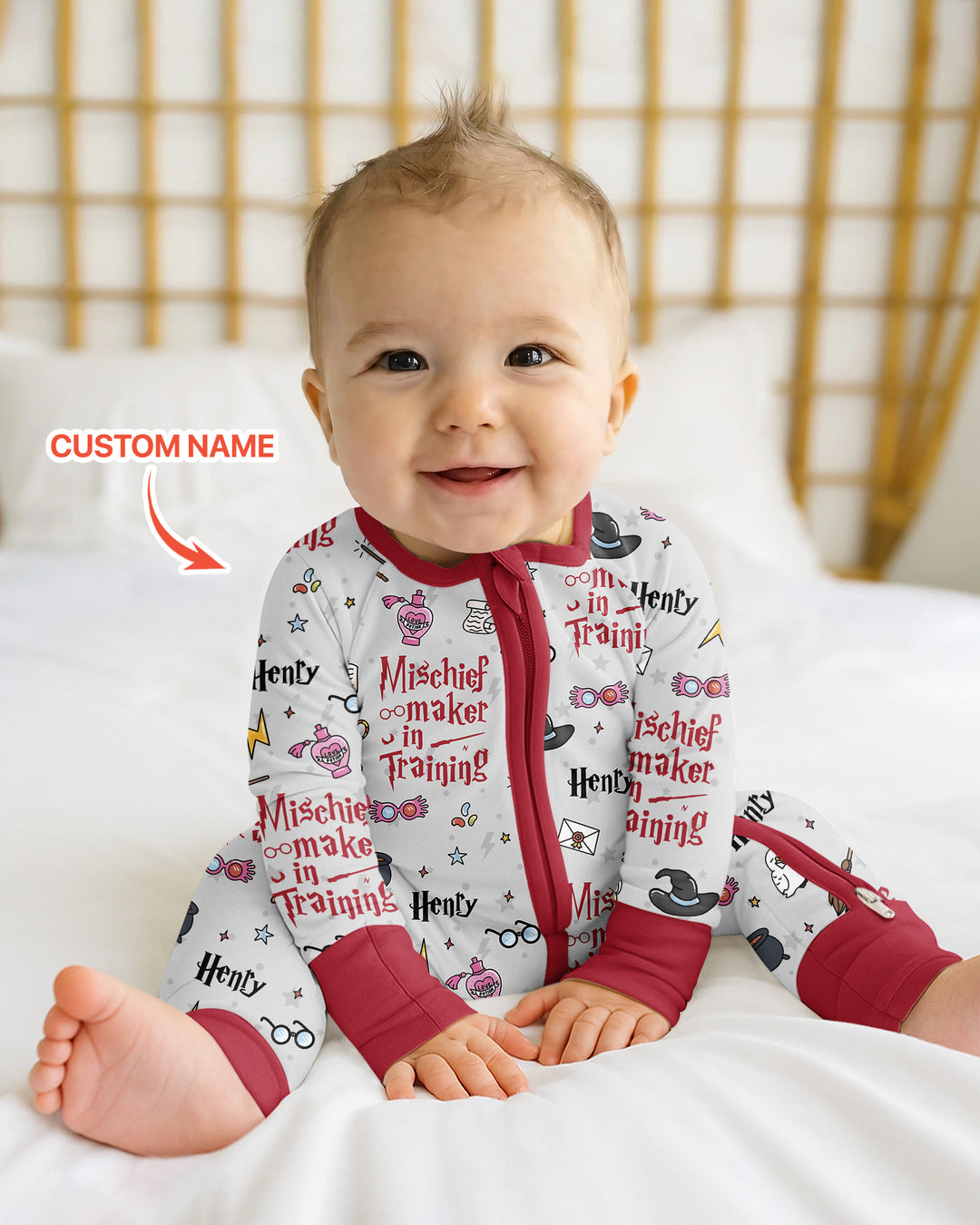 Custom Name Mischief Maker In Training Bamboo Convertible Zippy