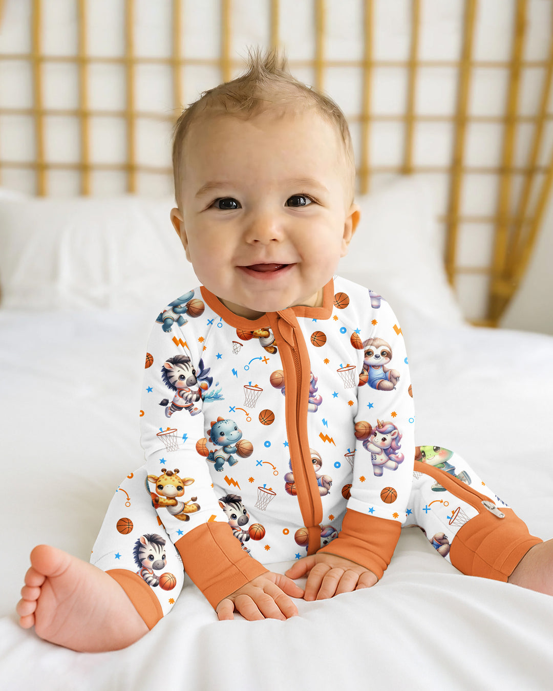 Cartoon Basketball Animals Bamboo Convertible Zippy