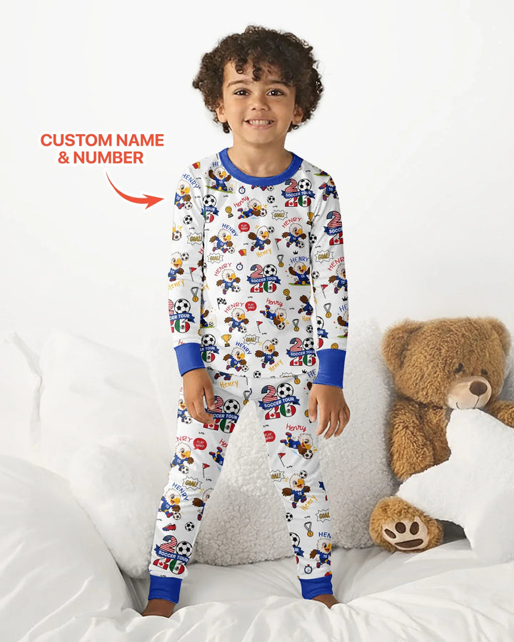 USA We Are Champions Soccer Tour 2026 Bamboo Two Piece Long Sleeve Pajama Set