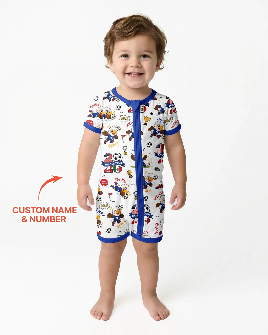 USA We Are Champions Soccer Tour 2026 Bamboo Shorty Zippy