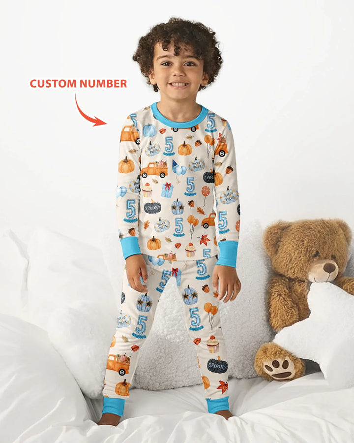 Little Pumpkin Birthday Bamboo Two Piece Long Sleeve Pajama Set
