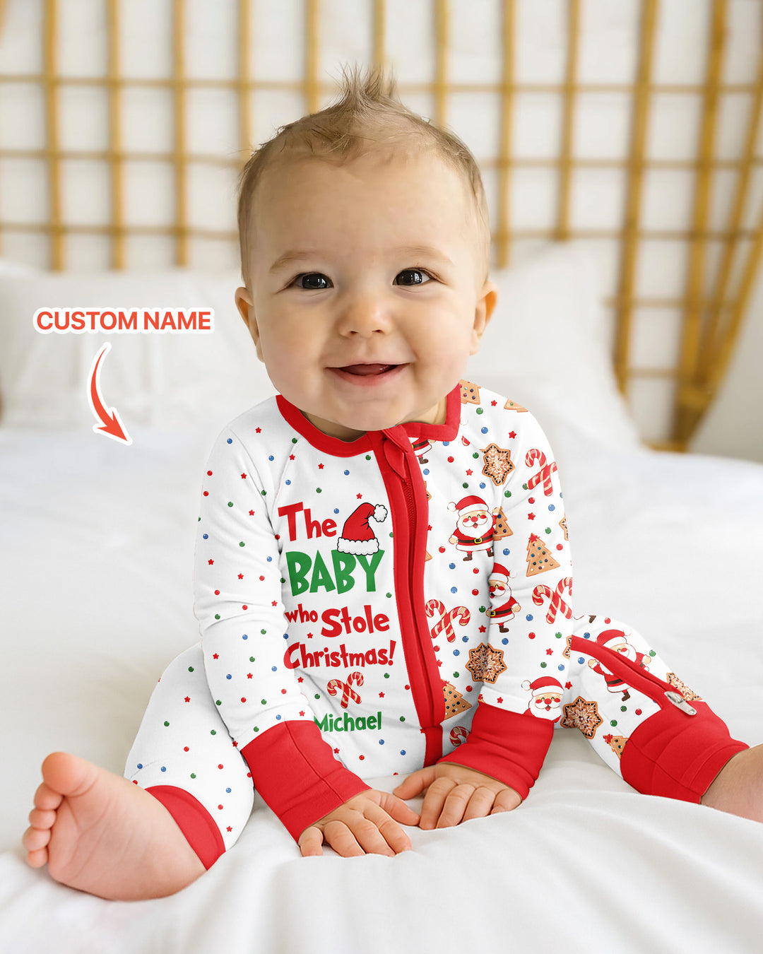 Custom Name The Baby Who Stole Christmas Bamboo Convertible Zippy