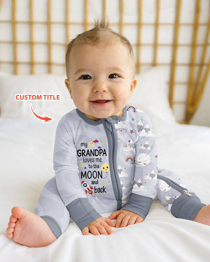 Personalized Loves To The Moon And Back Bamboo Convertible Zippy
