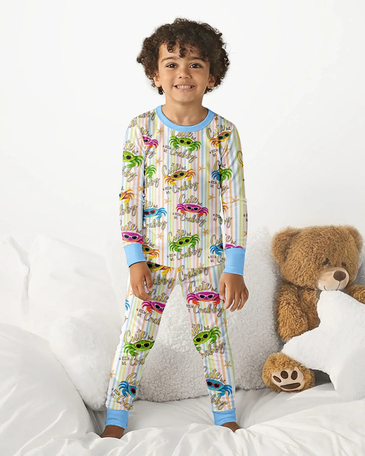 Cute But A Little Bit Crabby Bamboo Two Piece Long Sleeve Pajama Set