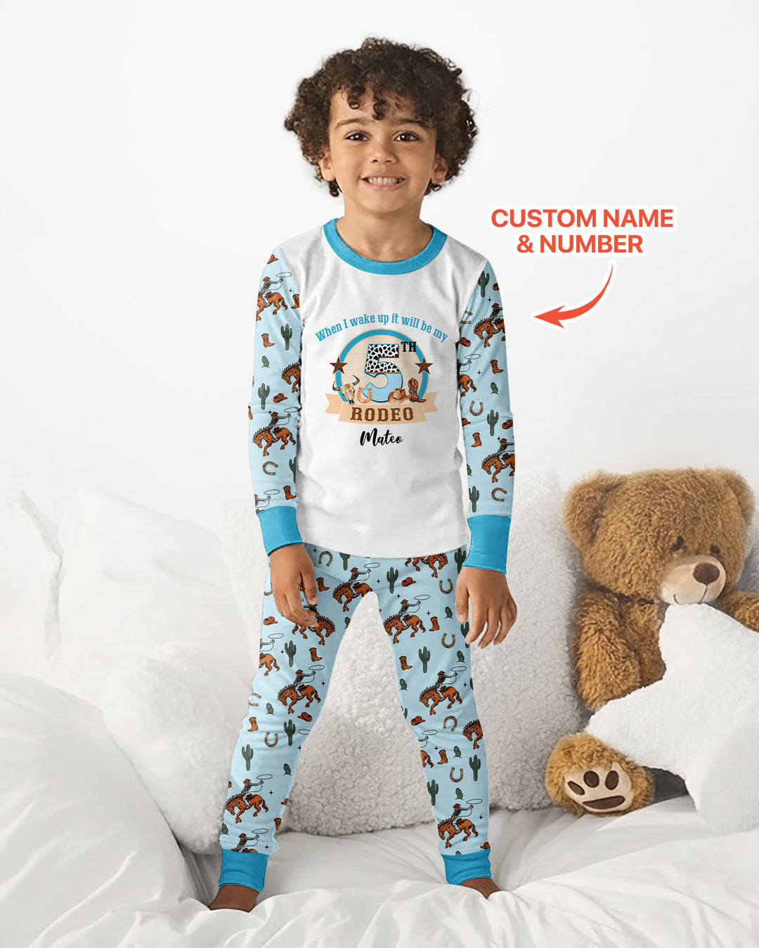 Personalized Birthday When I Wake Up It Will Be Rodeo Bamboo Two Piece Long Sleeve Pajama Set