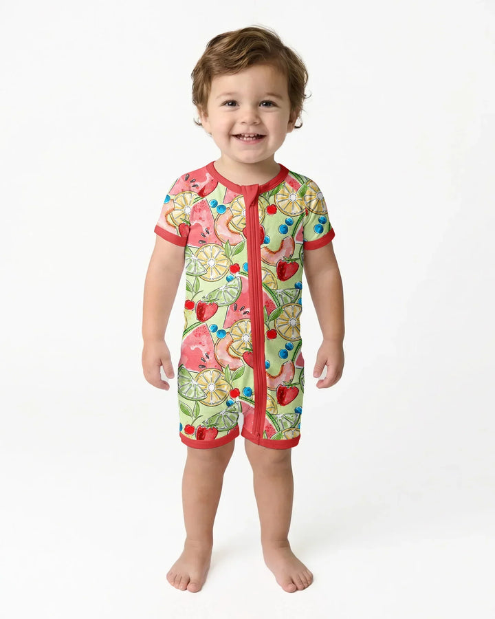 Sweet Summer Fruits Family Matching Bamboo Shorty Zippy