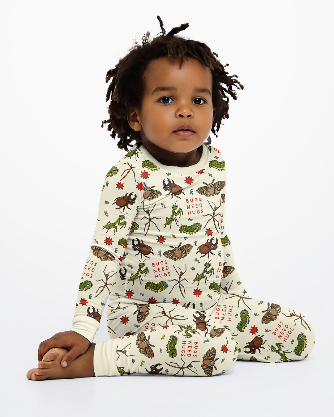 Cute Insect Friends Bamboo Two Piece Long Sleeve Pajama Set