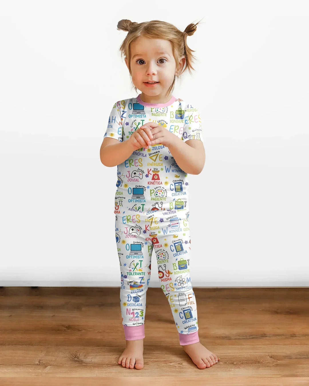 You Are Spanish Alphabet Version Bamboo Two Piece Short Sleeve Pajama Set