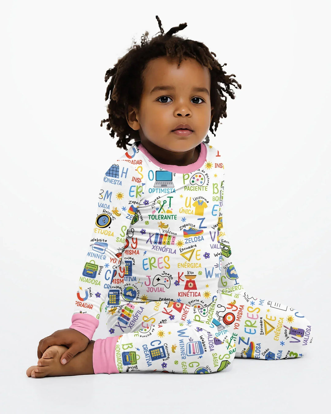 You Are Spanish Alphabet Version Bamboo Two Piece Long Sleeve Pajama Set