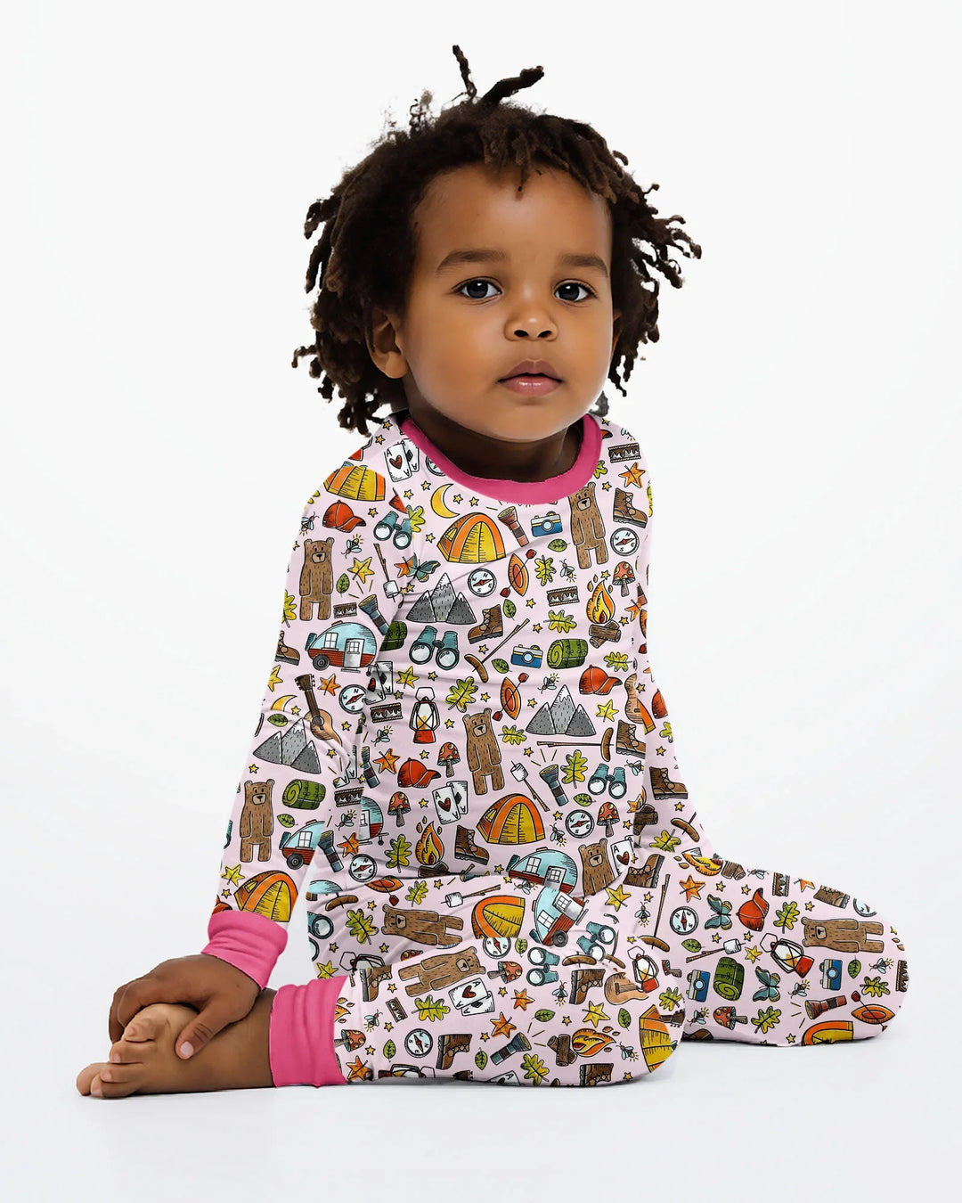 Funny Camper Family Matching Bamboo Two Piece Long Sleeve Pajama Set