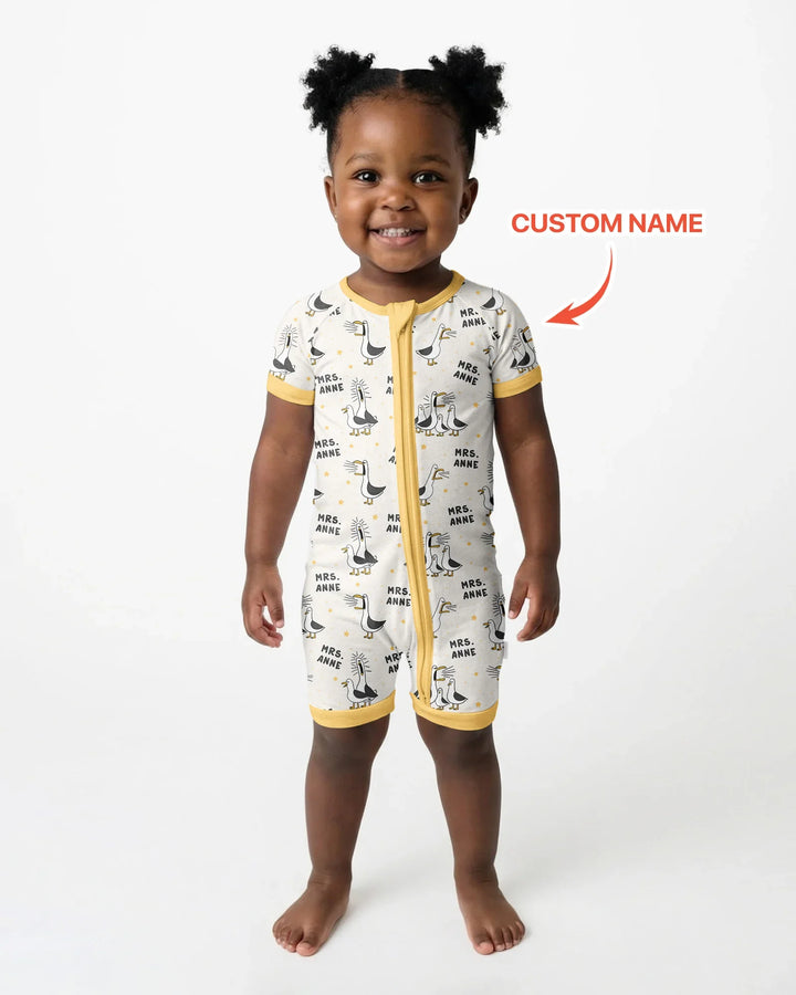 Custom Funny Seagulls Teacher Bamboo Shorty Zippy