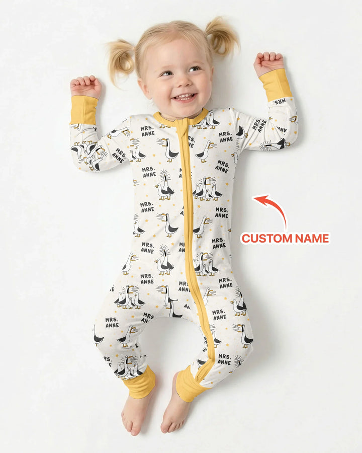 Custom Funny Seagulls Teacher Bamboo Convertible Zippy