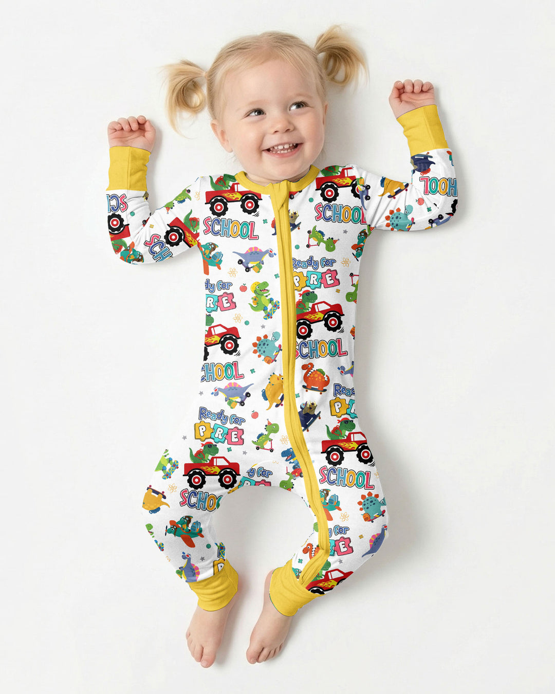 First Day of Preschool T-Rex Bamboo Convertible Zippy