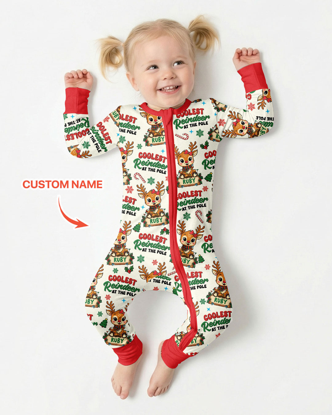 Custom Name Coolest Reindeer At The Pole Bamboo Convertible Zippy