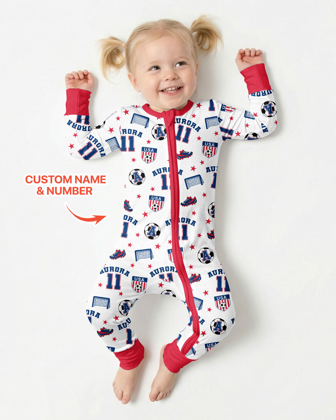 Custom Name Soccer Time Bamboo Convertible Zippy