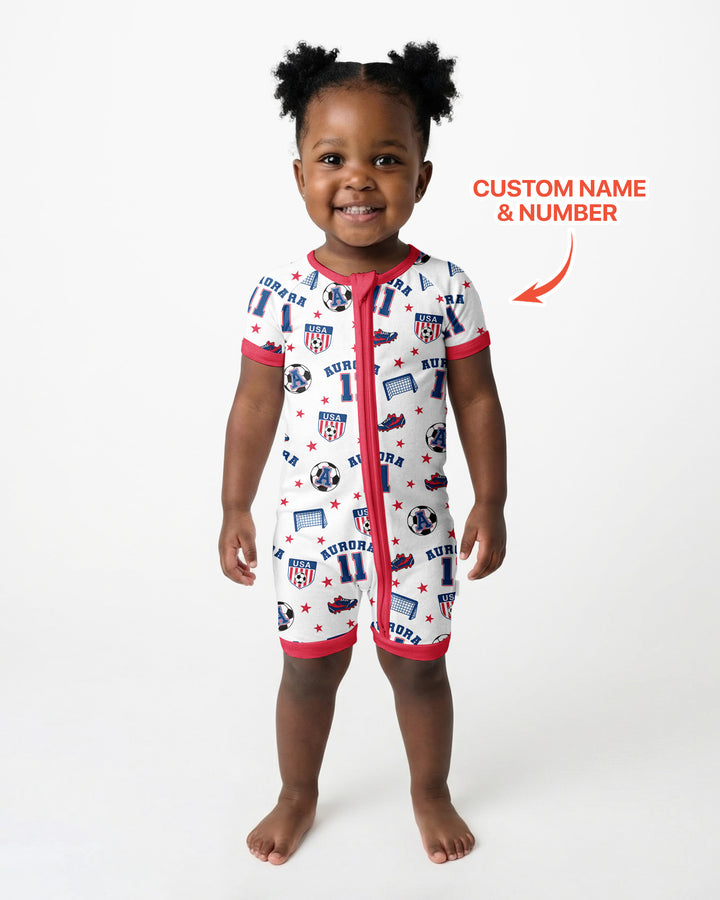 Custom Name Soccer Time Bamboo Shorty Zippy