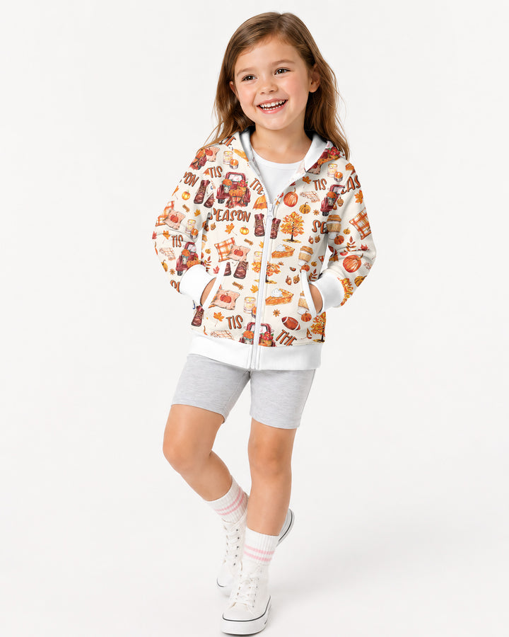 Fall Tis the Season Bamboo Zip Hoodie