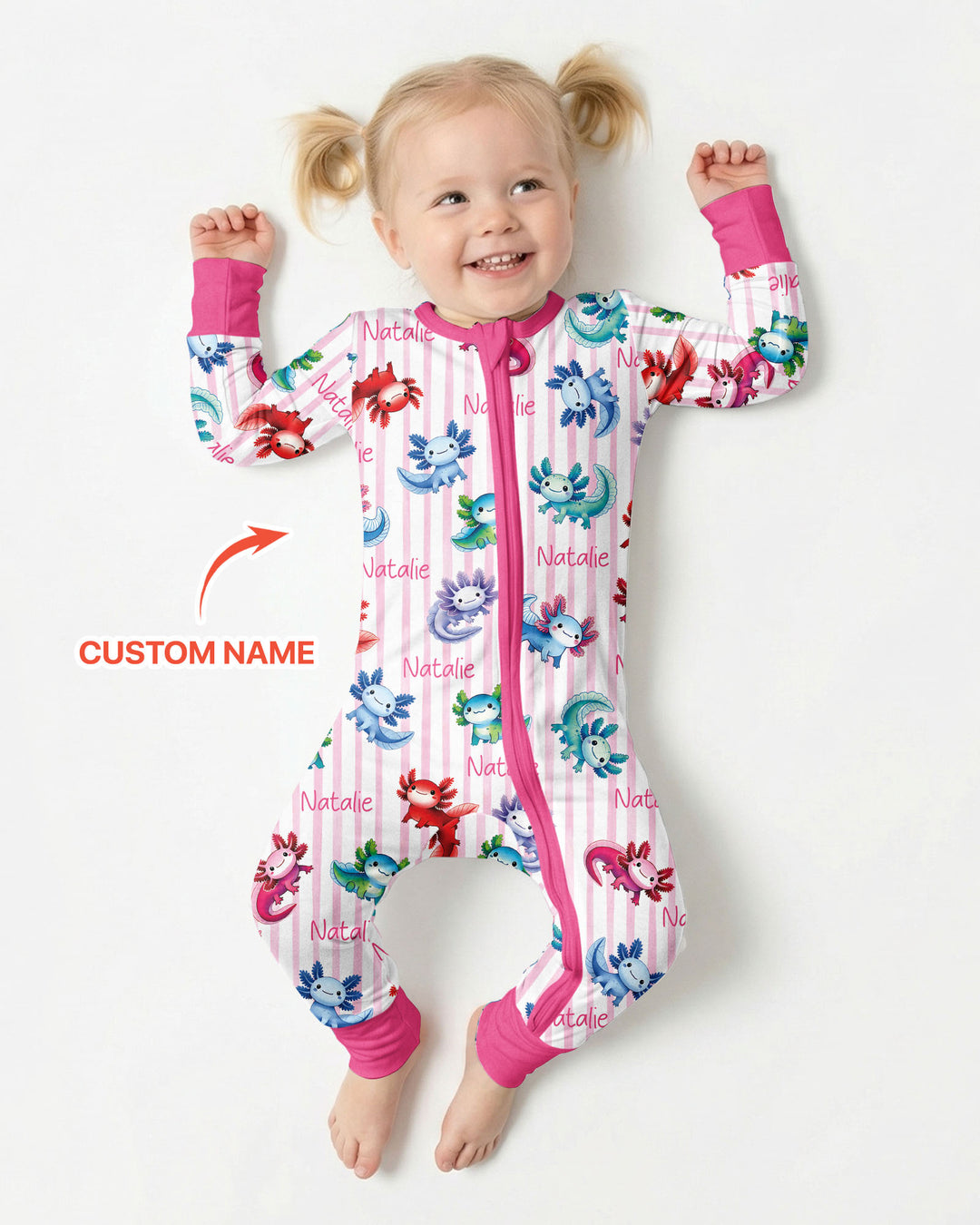 Cute Axololt Custom Name Bamboo Convertible Zippy