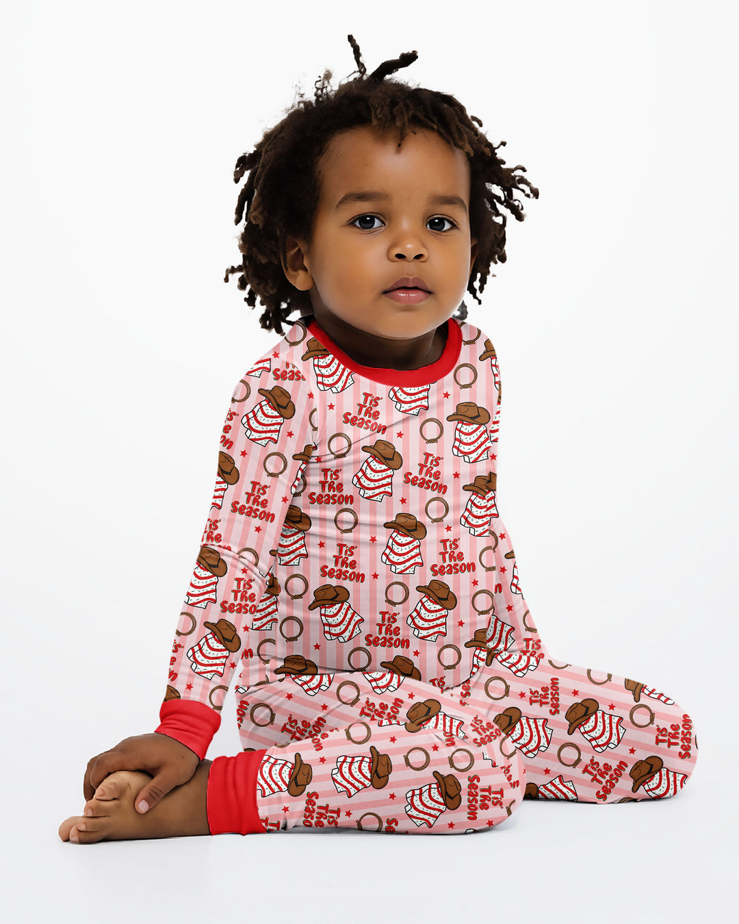 Western Christmas Tis the Season Bamboo Two Piece Long Sleeve Pajama Set