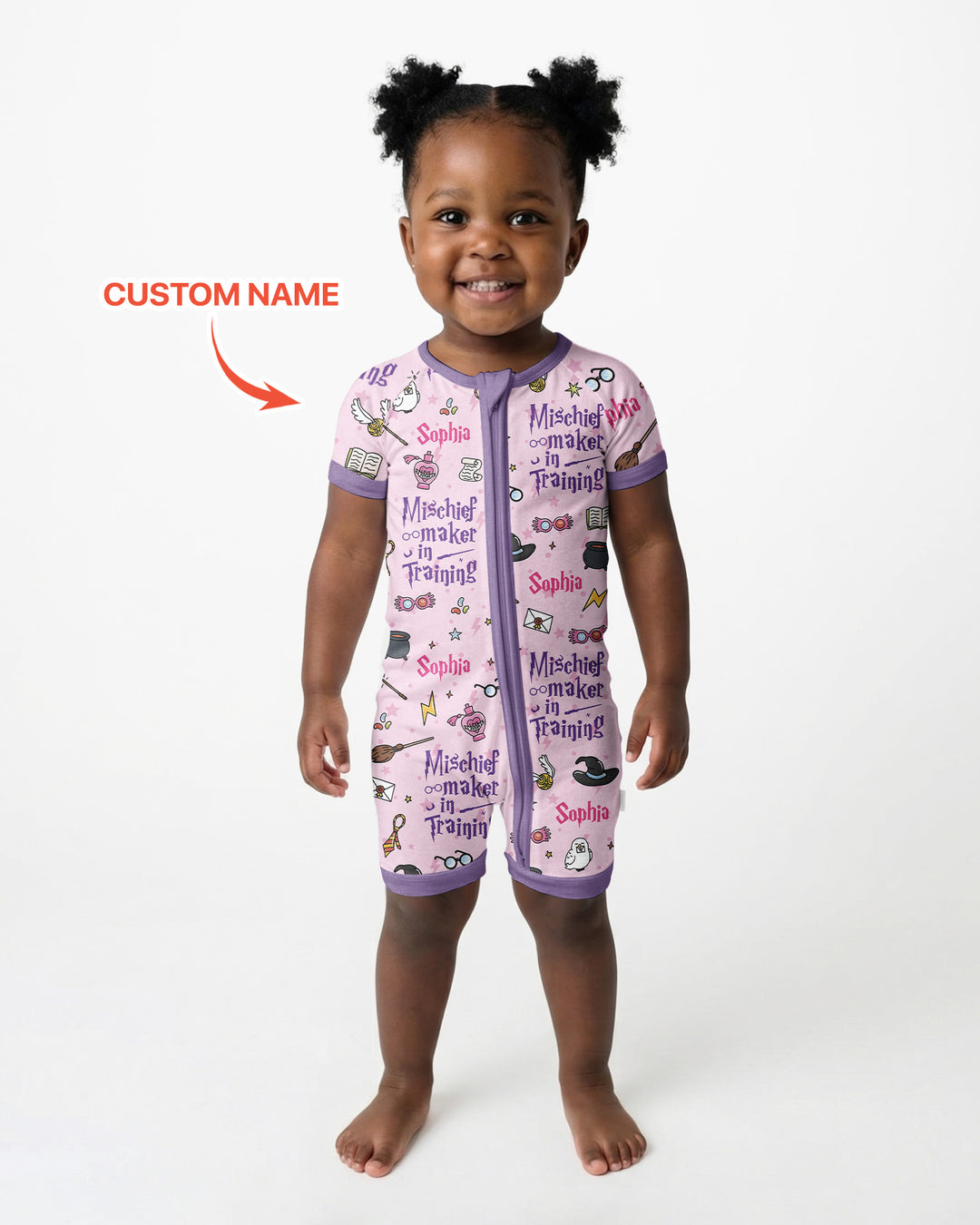 Custom Name Mischief Maker In Training Bamboo Shorty Zippy