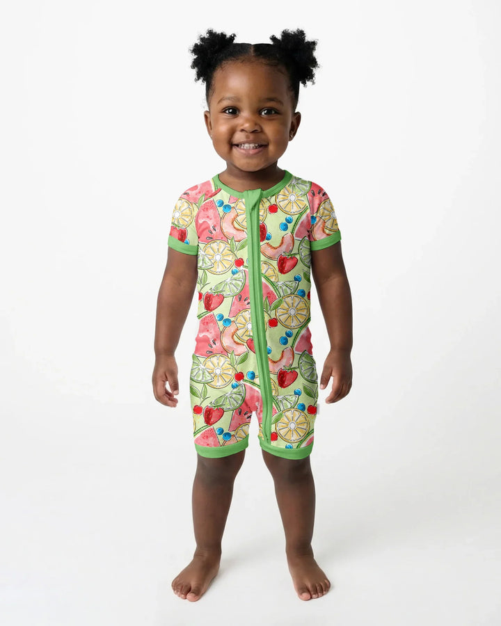 Sweet Summer Fruits Family Matching Bamboo Shorty Zippy