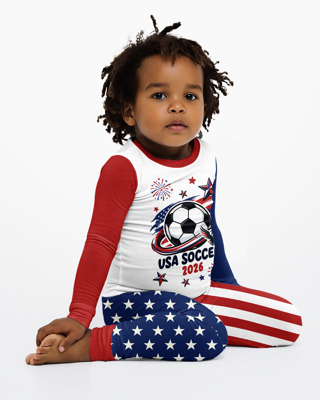 USA Soccer 2026 Family Matching Bamboo Two Piece Long Sleeve Pajama Set