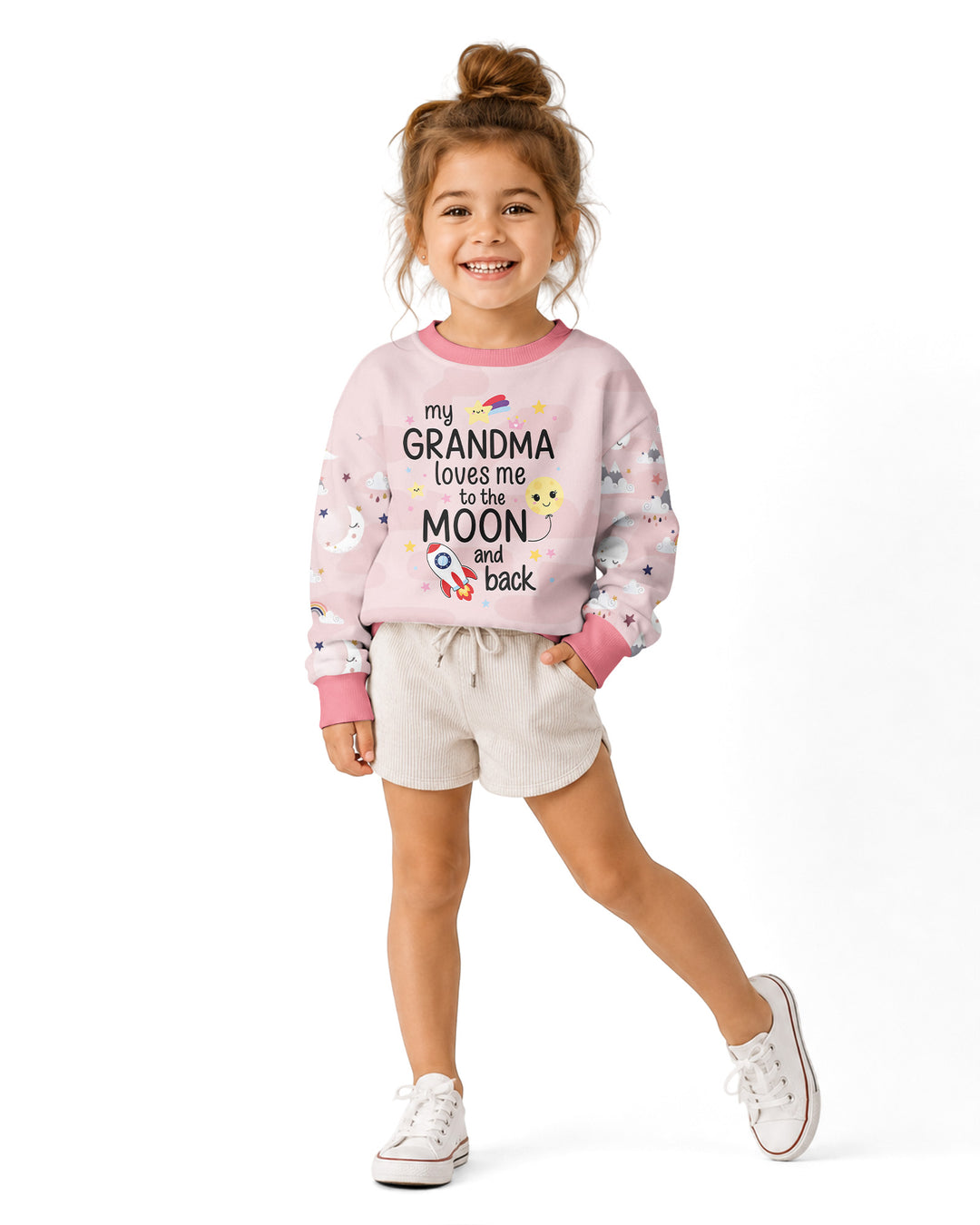My Grandma Loves Me To The Moon And Back Bamboo Crewneck Sweatshirt