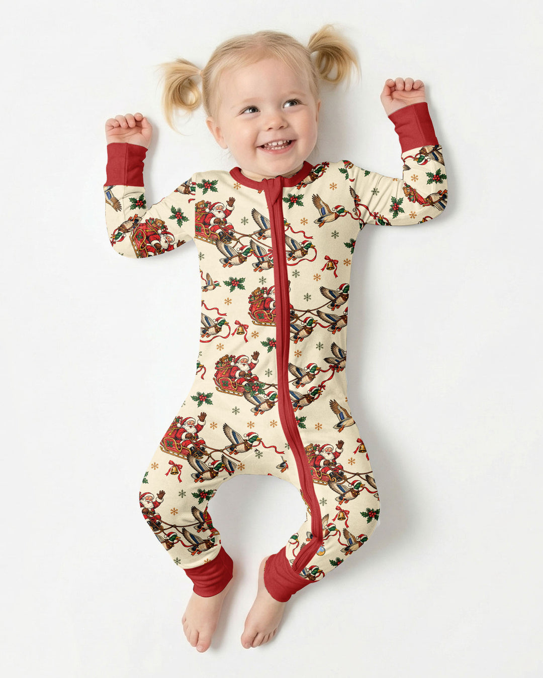 Santa Sleigh with Mallard Ducks Bamboo Convertible Zippy