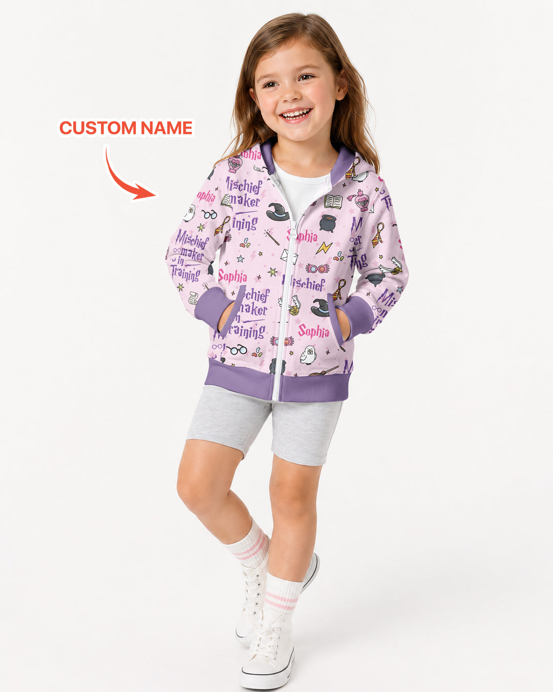 Custom Name Mischief Maker In Training Bamboo Zip Hoodie