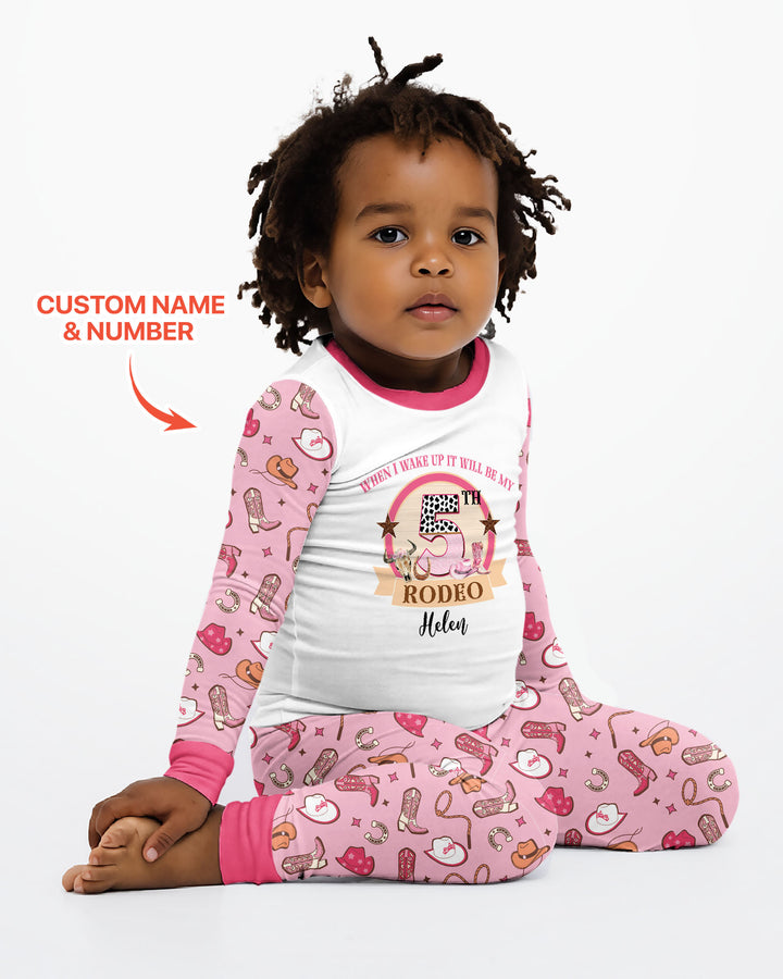 Personalized Birthday When I Wake Up It Will Be Rodeo Bamboo Two Piece Long Sleeve Pajama Set