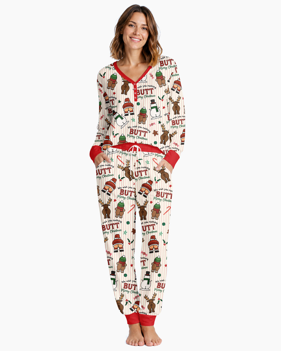 We Wish You Nothing Butt Merry Bamboo Women Pajama Set