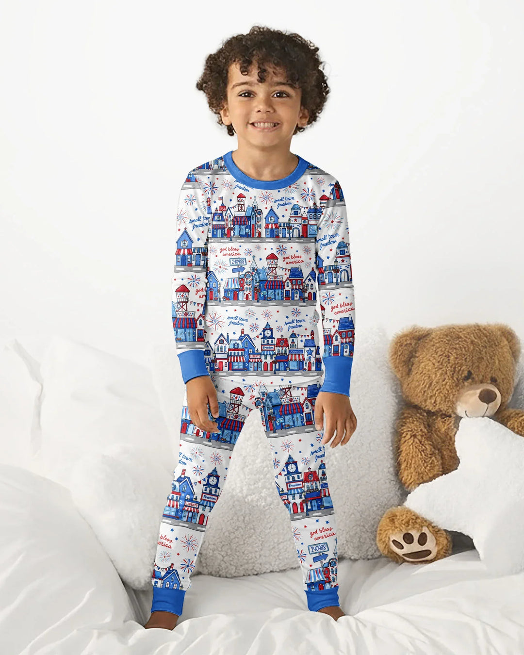 Small Town Freedom USA Bamboo Two Piece Long Sleeve Pajama Set