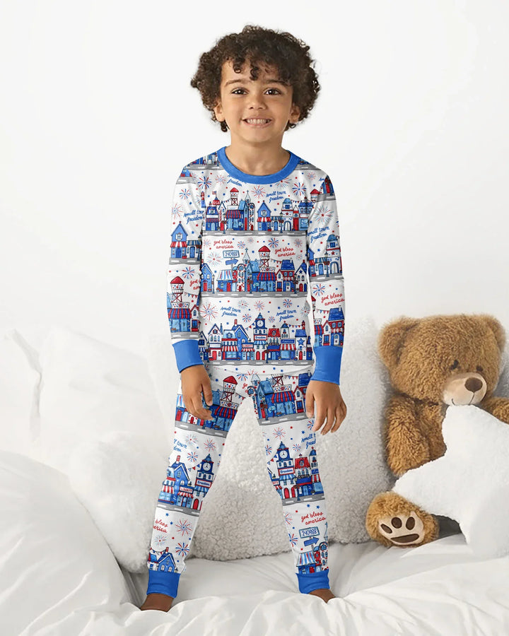 Small Town Freedom USA Bamboo Two Piece Long Sleeve Pajama Set