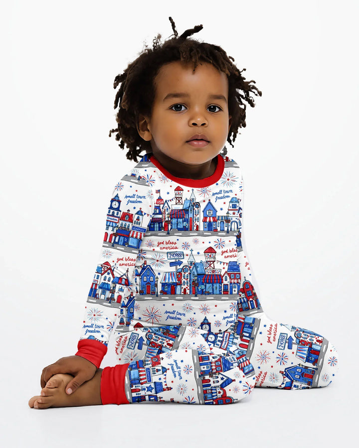 Small Town Freedom USA Bamboo Two Piece Long Sleeve Pajama Set