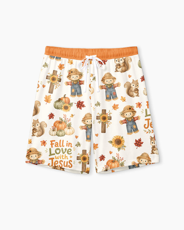 Fall For Jesus Bamboo Men Short Sleeve Short Pajama Set
