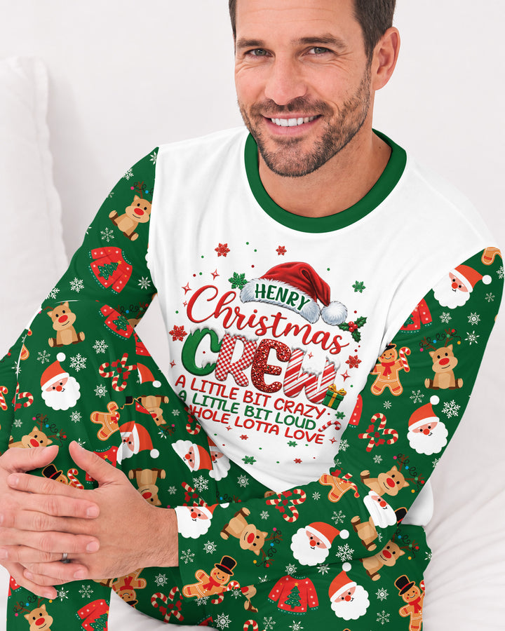 Personalized Christmas Crew Family Matching Bamboo Men's Pajama Set